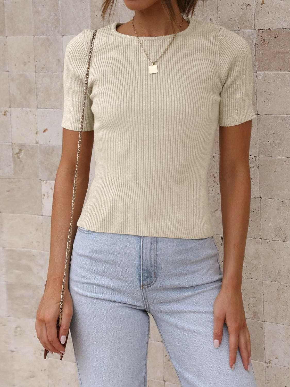 Chic stretchy short sleeve top - Love Salve